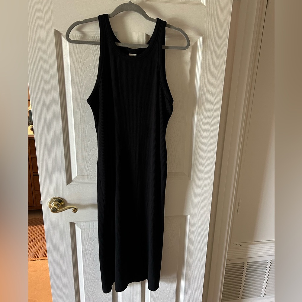 H&M Black Ribbed Sleeveless Maxi Dress